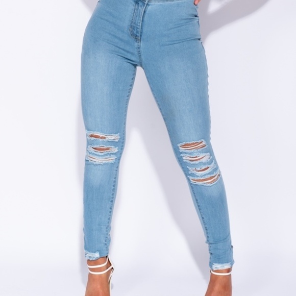 Joselyn High Waisted Distressed Denim Skinny Jeans - Picture 2 of 7